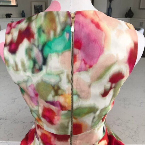 Kate Spade New York Floral Watercolor Sheath Midi Dress Viscose Pastel Sz 4 NWOT - Picture 9 of 14